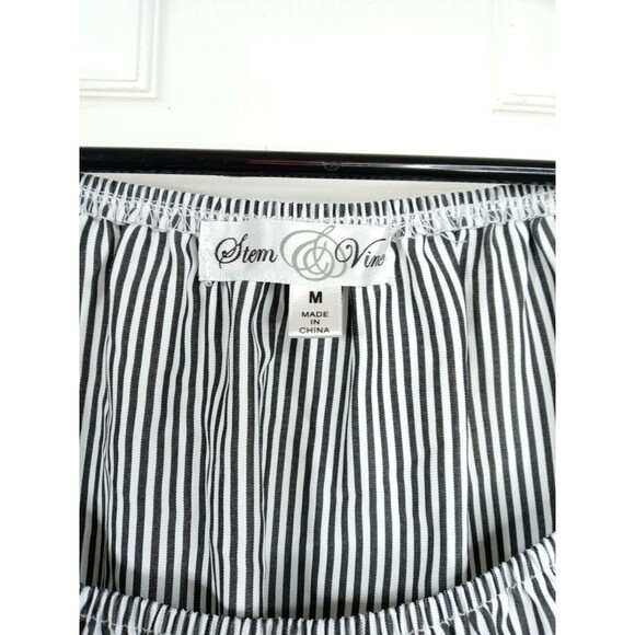 Stem & Vine Black & White Stripe Off Shoulder Medium - Picture 4 of 4